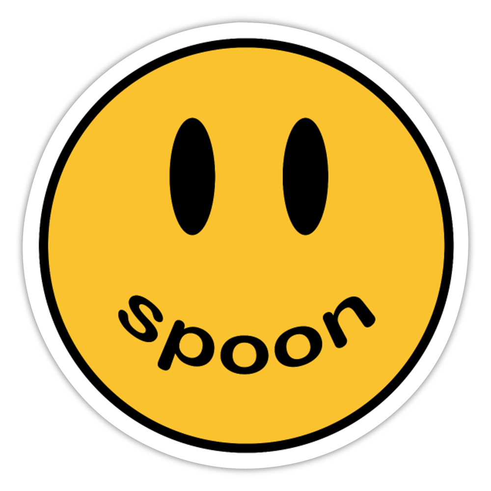 Spoon Smiley Sticker - white glossy