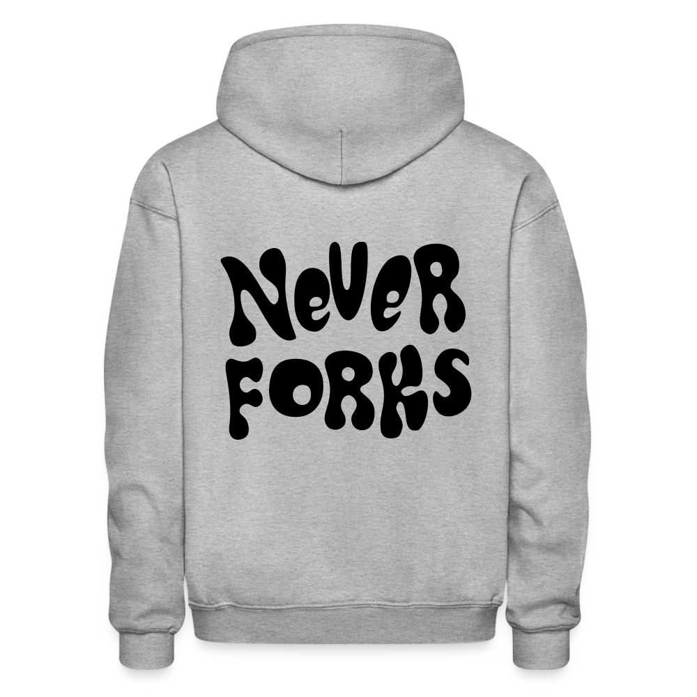 Gray Spoon Never Forks Hoodie - heather gray